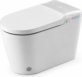 Smart WC 937 - Vas toaletă inteligentă cu Bideu Integrat, Rezervor Independent de Apă, Afișaj LED, Telecomandă, Spălare Automată, Deschidere/Închidere automată, Șezut Încălzit și Uscare aer cald, Ceramică, Alb