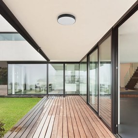 Plafoniera LED slim de exterior IP44 Tartu negru 30cm