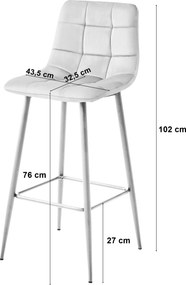 Scaun de bar ARCETO VELVET, bej