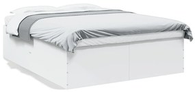 3280916 vidaXL Cadru de pat, alb, 150x200 cm, lemn prelucrat