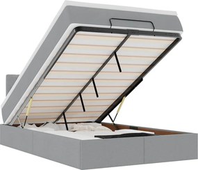 vidaXL Pat otoman cu saltea țesătură gri deschis 120x200 cm