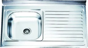 Chiuveta inox Inter Ceramic Alpaca cu o cuva si picurator dreapta finisaj inox lucios 100x60 cm