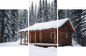 Tablou - Cabană acoperită de zăpadă (90x60 cm)