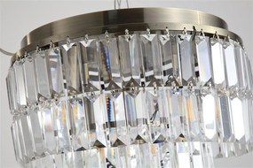 Lustra baie metal alama antic, cristal transparent Empire 4L, IP44