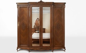 Dulap lemn masiv 4 usi Isabel, 235 × 68 × 237 cm