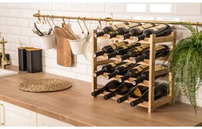 Raft pentru vin G21 din bambus, 16 sticle