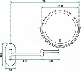 Oglinda LED Glow auriu periat