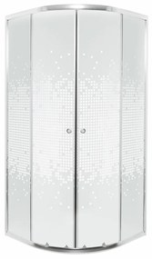 Cabină de duș curbată Pixel White 80 fără cădiță de duș