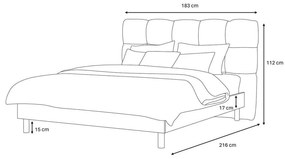 Pat matrimonial verde tapițat cu somieră 160x200 cm Kumo – Bobochic Paris
