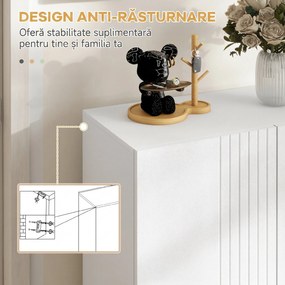 HOMCOM Dulap Îngust pentru Pantofi, Dulap Subțire pentru Depozitarea Pantofilor cu Rafturi Reglabile, 95x72x31.5 cm, Alb | Aosom Romania