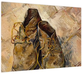 Tablou pe sticlă - Vincent van Gogh, Shoes, reproducere (70x50 cm)