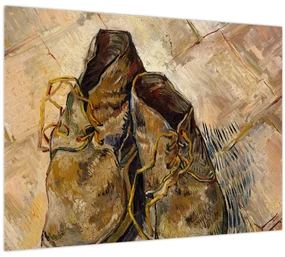 Tablou pe sticlă - Vincent van Gogh, Shoes, reproducere (70x50 cm)