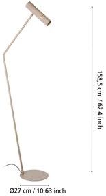 Lampadar LED Eglo 901155 CAMINIA 1xGU10/5W/230V 3000K bej