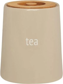 Recipient pentru ceai cu capac din lemn de bambus Premier Housewares Fletcher, 800 ml, crem