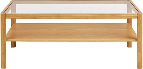 Măsuță de cafea în culoare naturală cu blat din sticlă 60x110 cm Lourmarin – House Nordic