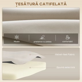 HOMCOM Canapea Pat de 2 Locuri cu Spătar Reglabil pe 5 Nivele și 2 Perne din Material Capitonat, 102x73x81 cm, Negru | Aosom Romania