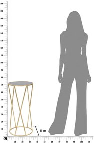 Masă auxiliară Mauro Ferretti Glam Simple, înălțime 75 cm, negru - auriu