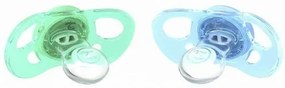 Set de suzete Twistshake din 2 piese 0-6 m,albastru și verde