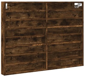 847937 vidaXL Dulap cu vitrină, stejar fumuriu, 100x8,5x75 cm, lemn prelucrat