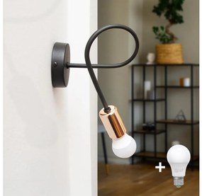 Aplică perete TUBE 1xE27/15W/230V negru