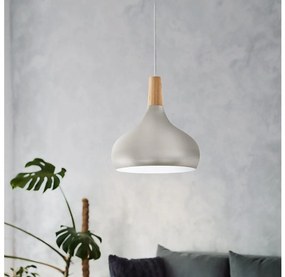 Eglo 901181 - Pendul pe cablu SABINAR 1xE27/60W/230V Ø28 cm argintiu