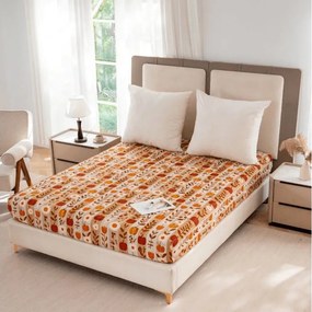 Cearsaf din microfibra PUMPKIN STRIPES colorat 180x200 cm