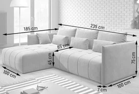 Colțar extensibil dumonde cu ladă de depozitare si sezut confortabil d