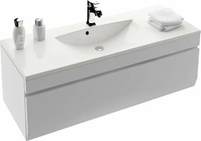 Set dulap suspendat si lavoar compozit Oristo Horyzont mdf alb 120 cm