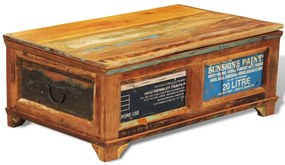 vidaXL Măsuță de cafea cu spațiu depozitare, vintage, lemn reciclat