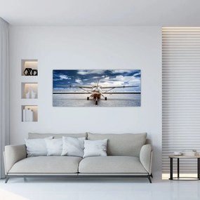 Tablou cu aeroplan cu motor (120x50 cm)