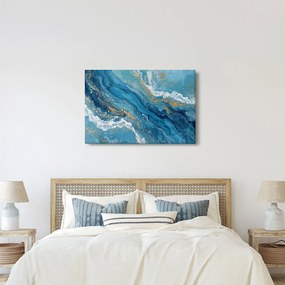 Tablou - Marmură bleu cu aur II. (90x60 cm)
