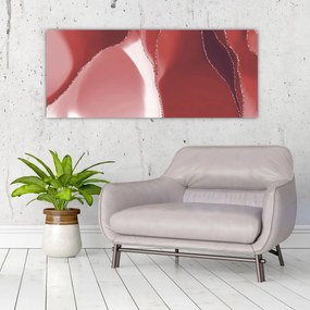 Tablou - Floare abstractă roșie N⁰3 (120x50 cm)