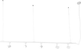 Sistem inteligent de șine suspendate alb, monofazat, incl. 5 Wifi GU10 - Iconic Jeana