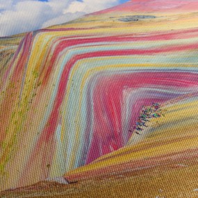 Tablou - Muntele Curcubeu, Peru (cu ceas) (90x30 cm)