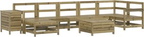 vidaXL Set canapea de grădină, 9 piese, lemn de pin tratat