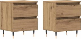 vidaXL Dulap de noapte 2 pcs Stejar Artizanal 40 x 35 x 50 cm