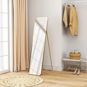 HOMCOM Oglindă Rotundă Auriu 40x160cm | Aosom Romania
