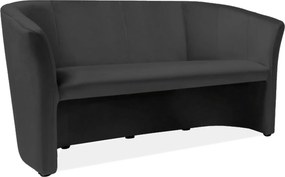 Canapea TM-3, stofa catifelata negru - Bluvel 19, 160x60x76 cm
