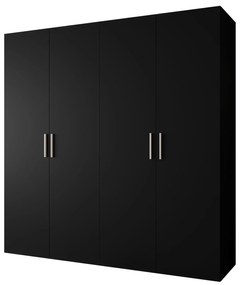 Dulap de haine 200 cm Borry 1 (Negru + Argintiu). 1125773