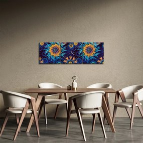 Tablou - 3D flori (cu ceas) (90x30 cm)