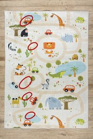 BAMBINO 1165 covor lavabil Grădină zoologică pentru copii anti-alunecare bej - SECUNDAR-COTATI PRODUSUL