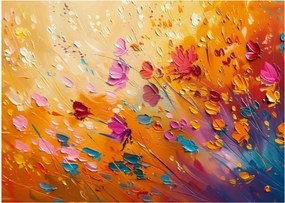 Tablou pe sticlă - Pictură flori colorate (70x50 cm)