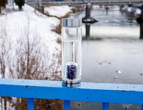 TEMPO-KONDELA CRYSTAL, flacon de sticlă cu cristale violet, 500 ml