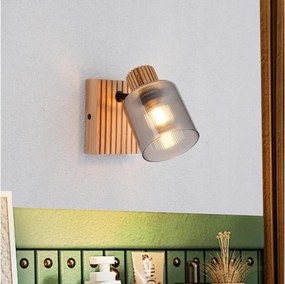 Brilagi - Aplică de perete cu spot HYGGE 1xE14/15W/230V, lemn/fumuriu
