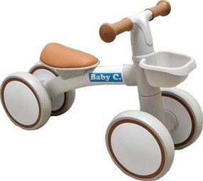 Trotineta fara pedale pentru copii Baby Care™ Balance Bike X12, Cu cosulet de depozitare, 4 Roti din spuma cauciucata EVA, Sa din piele ecologica,