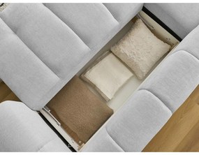 Colțar gri deschis extensibil/cu spațiu de depozitare (cu colț pe partea stângă/cu șezlong) Fuji – Bobochic Paris