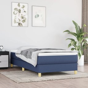 3120588 vidaXL Cadru de pat, albastru, 90 x 200 cm, material textil