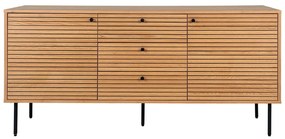 Comodă în culoare naturală joasă cu aspect de lemn de stejar 150x74 cm Kyoto – House Nordic