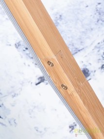 Lampadar modern cu baza din lemn si abajur textil FUJI, gri deschis FUJI/F/4723/LG