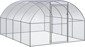 vidaXL Coteț de găini pentru exterior, 3x4x2 m, oțel zincat